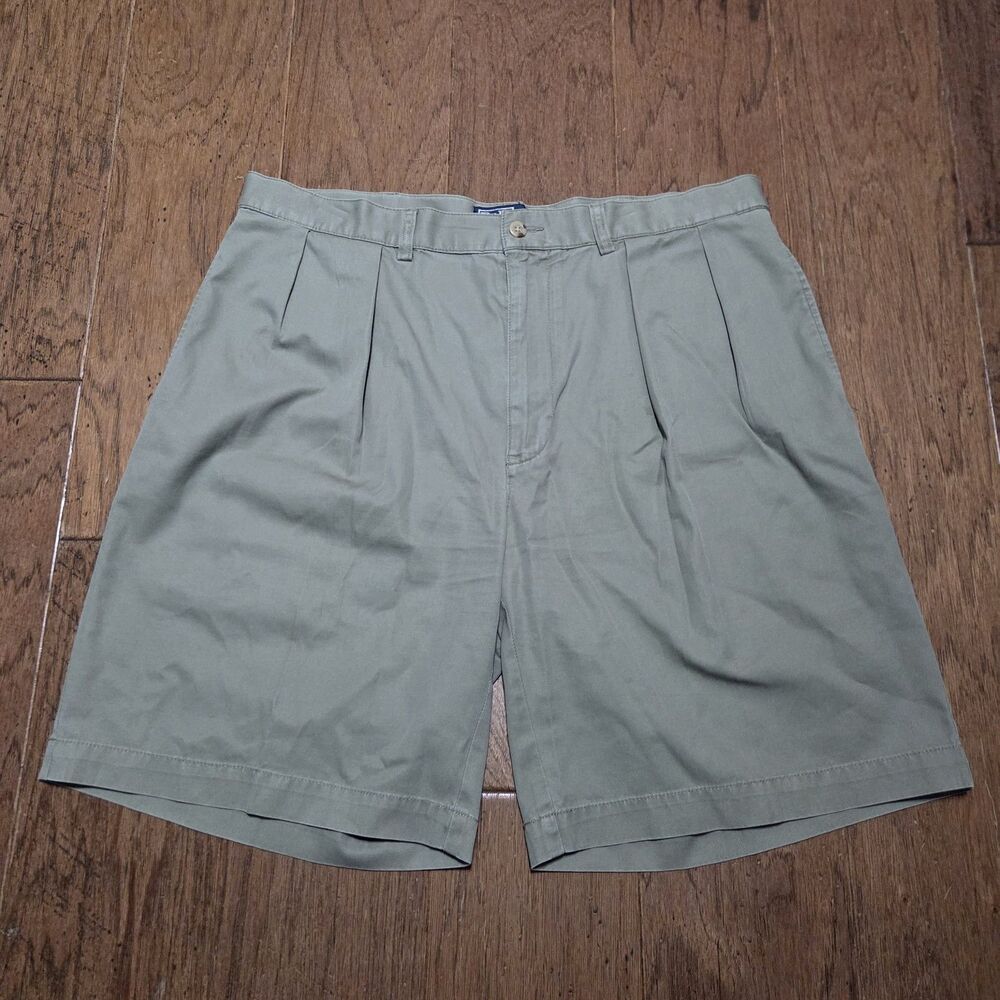 Vtg Polo Ralph Lauren Tyler Short Mens 36 Olive Brown Pleated Chino Shorts